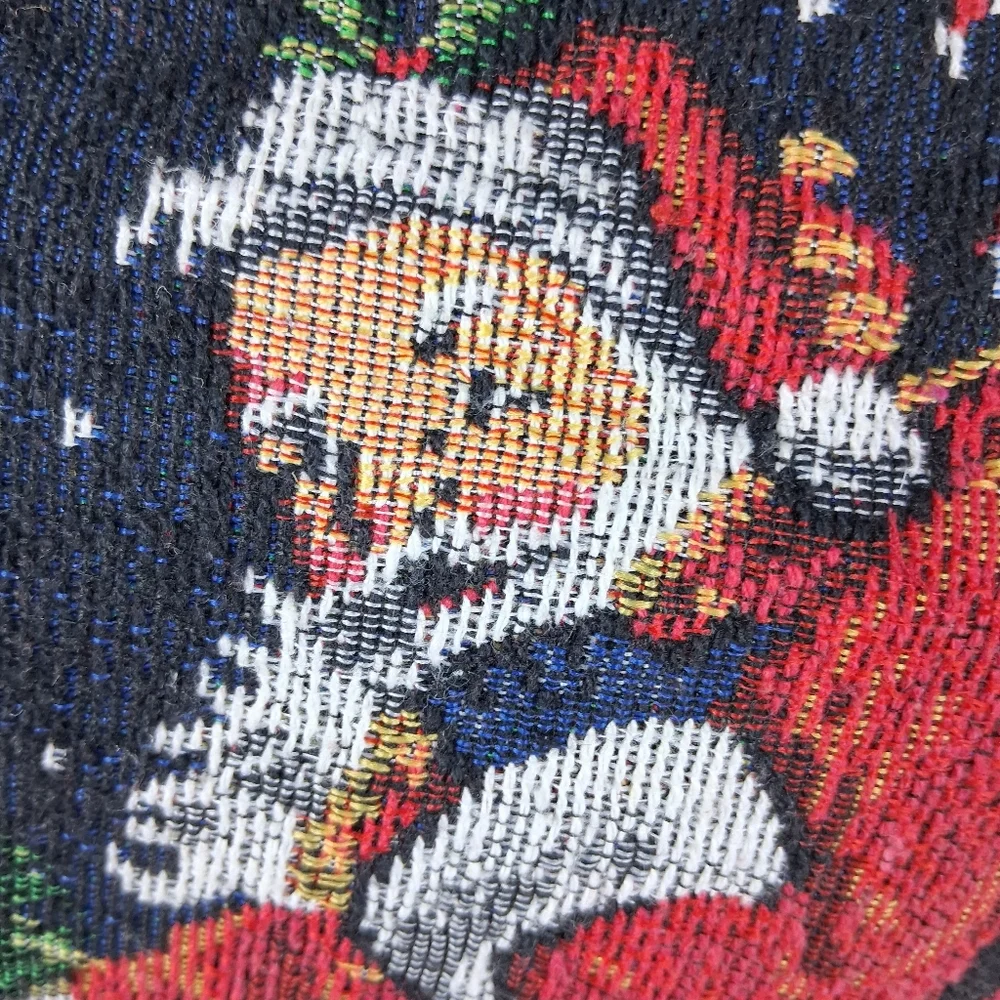 2 Tapestry Christmas Double Sided Reversible Throw Pillows Santa Ornaments Sofa